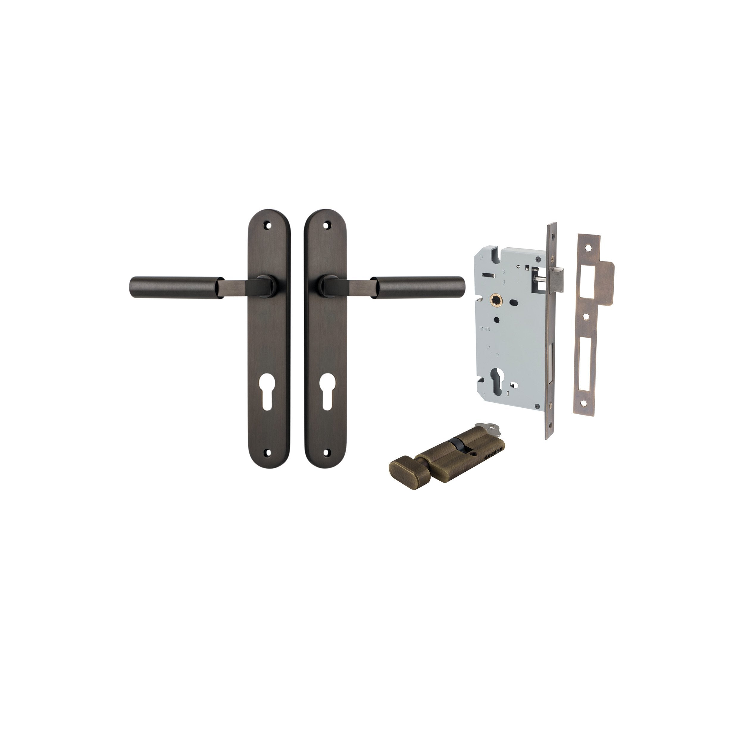 Berlin Lever - Oval Backplate Entrance Kit with High Security Lock