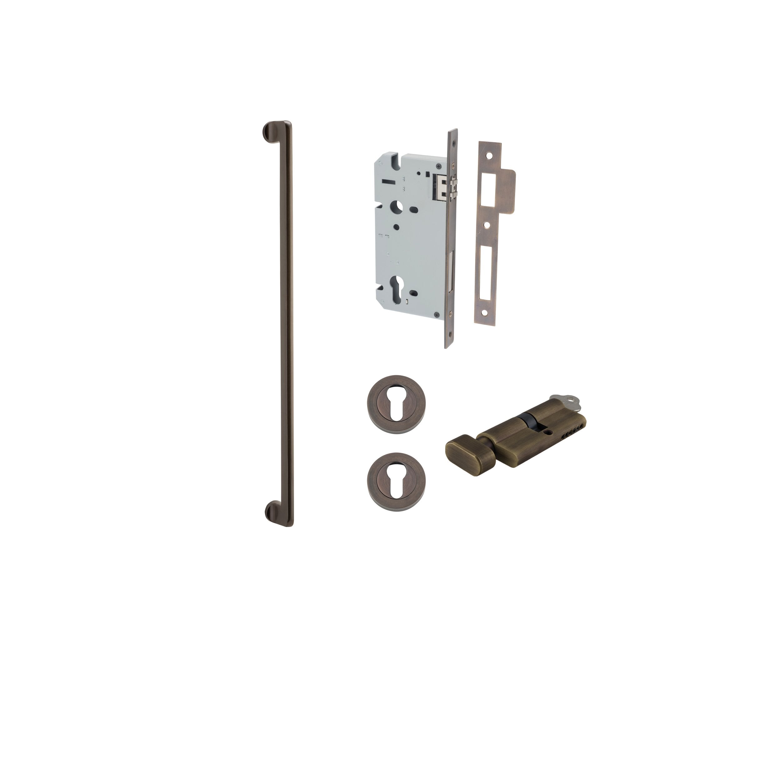 Baltimore Pull Handle - 600mm Entrance Kit with Separate High Security Lock Turn Cylinder