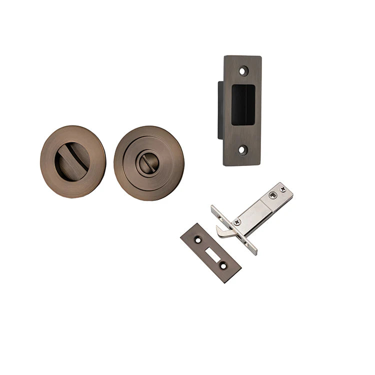 Round Sliding Door Pull Privacy Kit with Inbuilt Privacy Turn