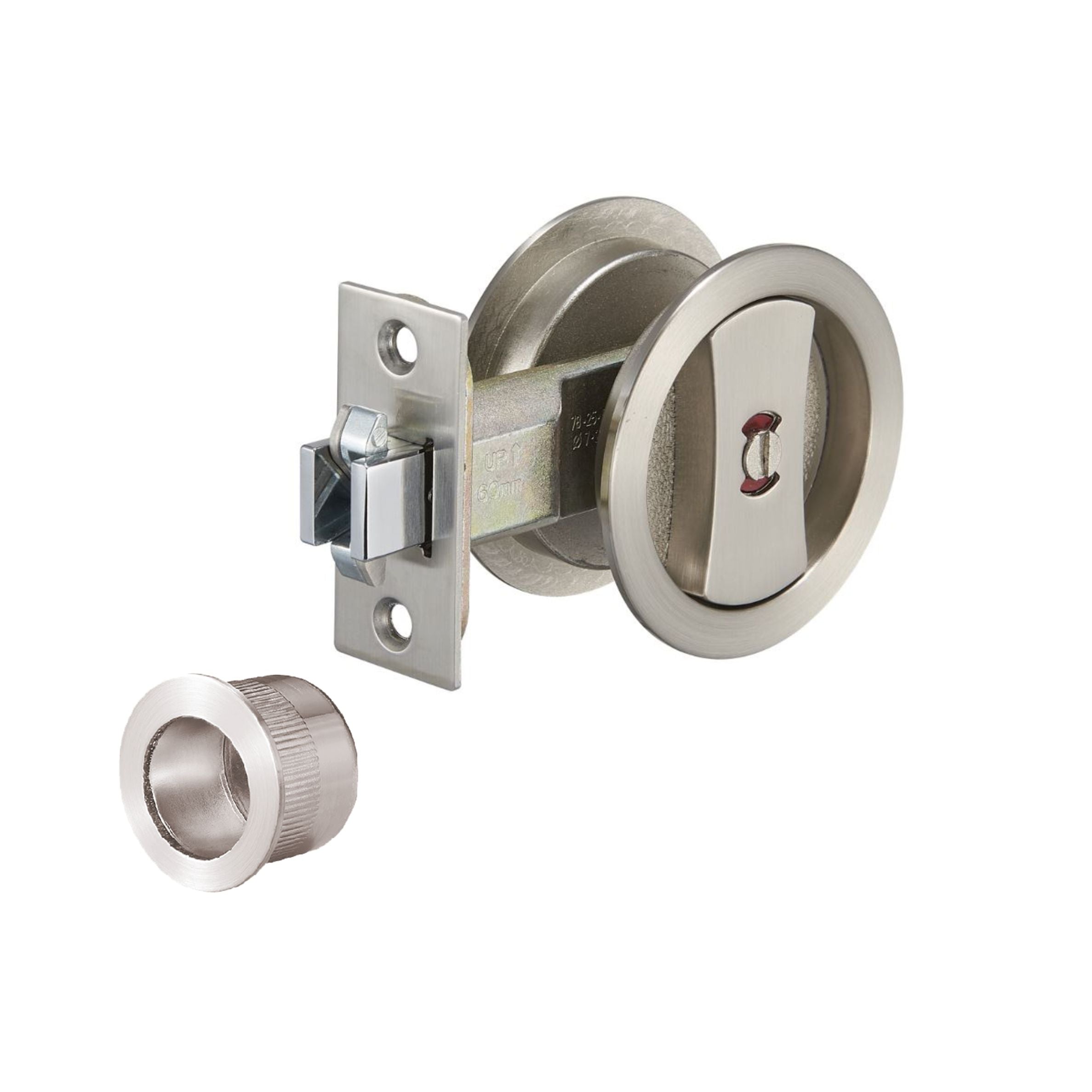 Round Cavity Suite - Stainless Steel - 5327 - Round Cavity Sliding Privacy Set, Stainless Steel