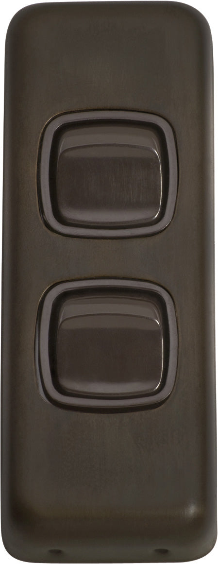 2 Gang Flat Plate Rocker Switches