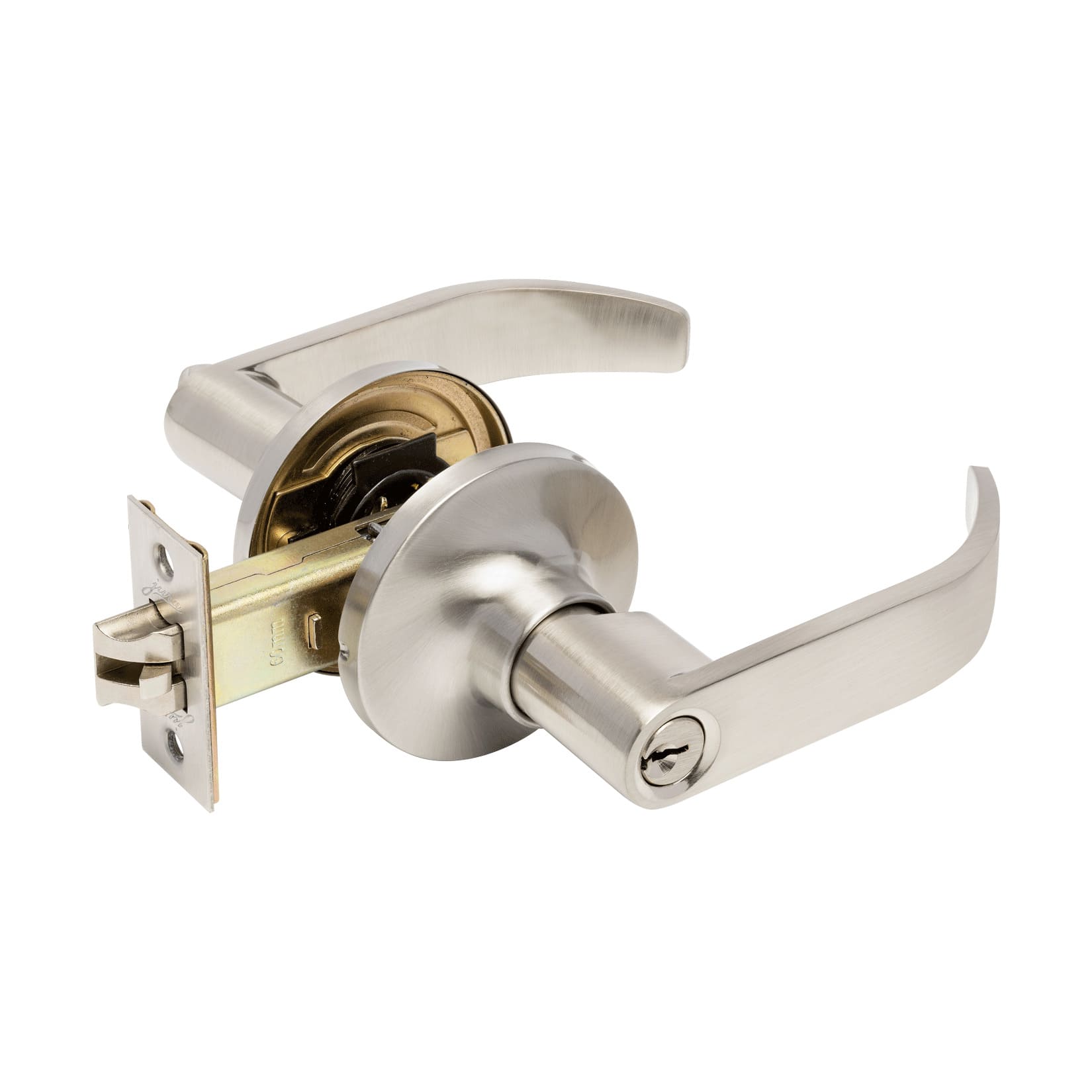 ZENITH DOOR HANDLE LEVER ON ROSE BRUSHED NICKEL