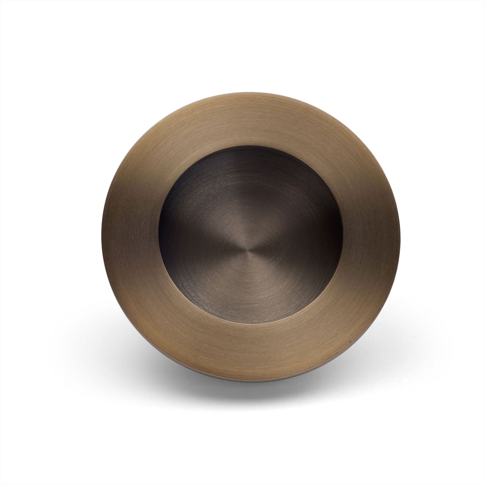 Aged Brass Sliding Door Round Flush Pull 65mm