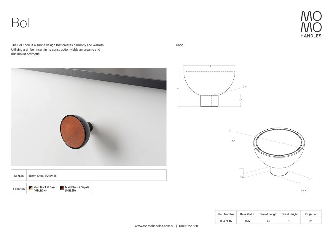 Momo Bol Knob 45mm