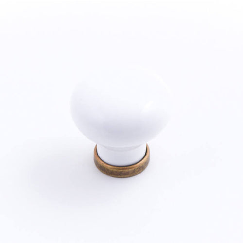 HERITAGE MANOR KITCHEN KNOB WHITE 30MM