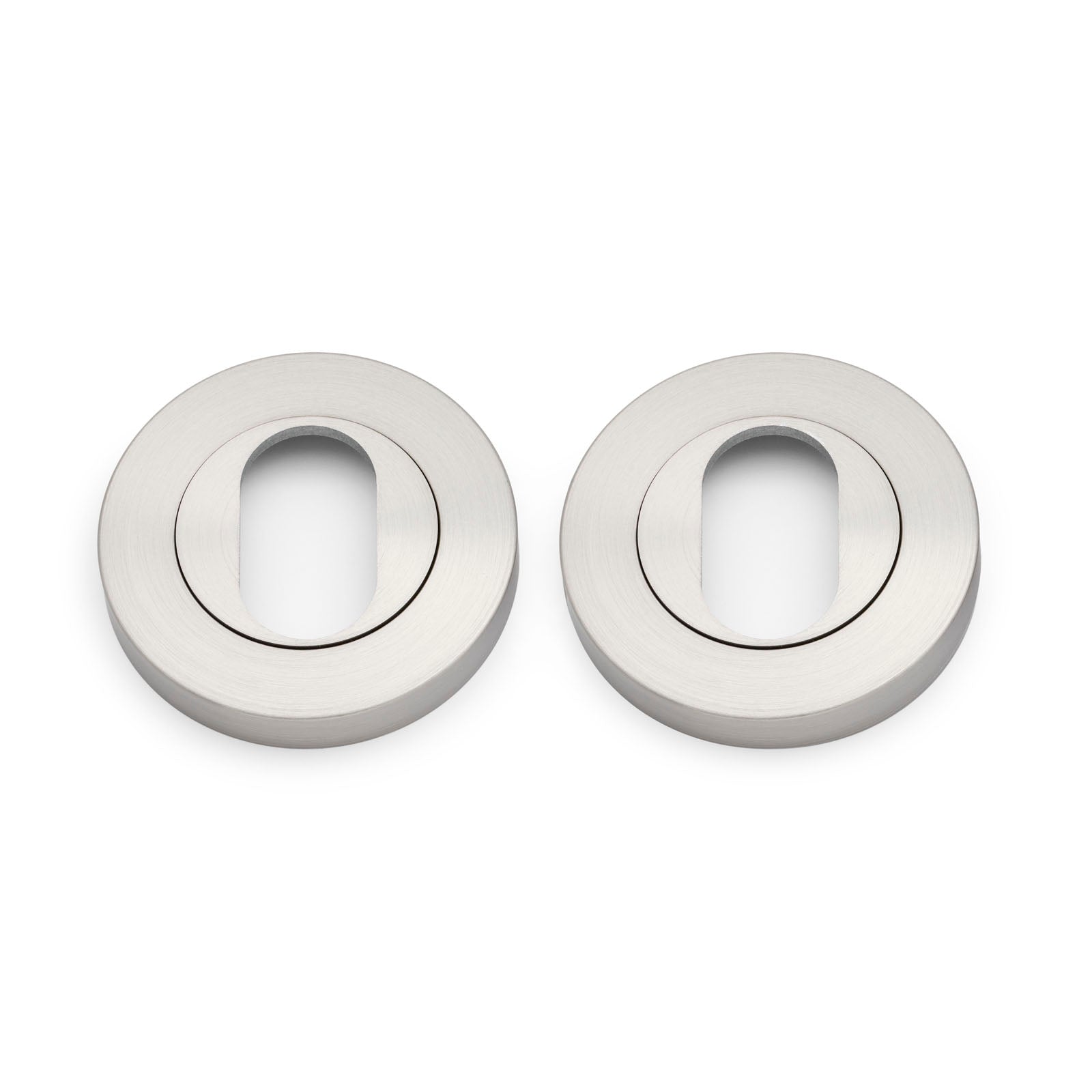 Brushed Nickel Oval Escutcheon (Pair)