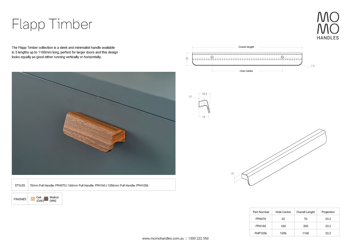 Momo Flapp Wood Pull Handle