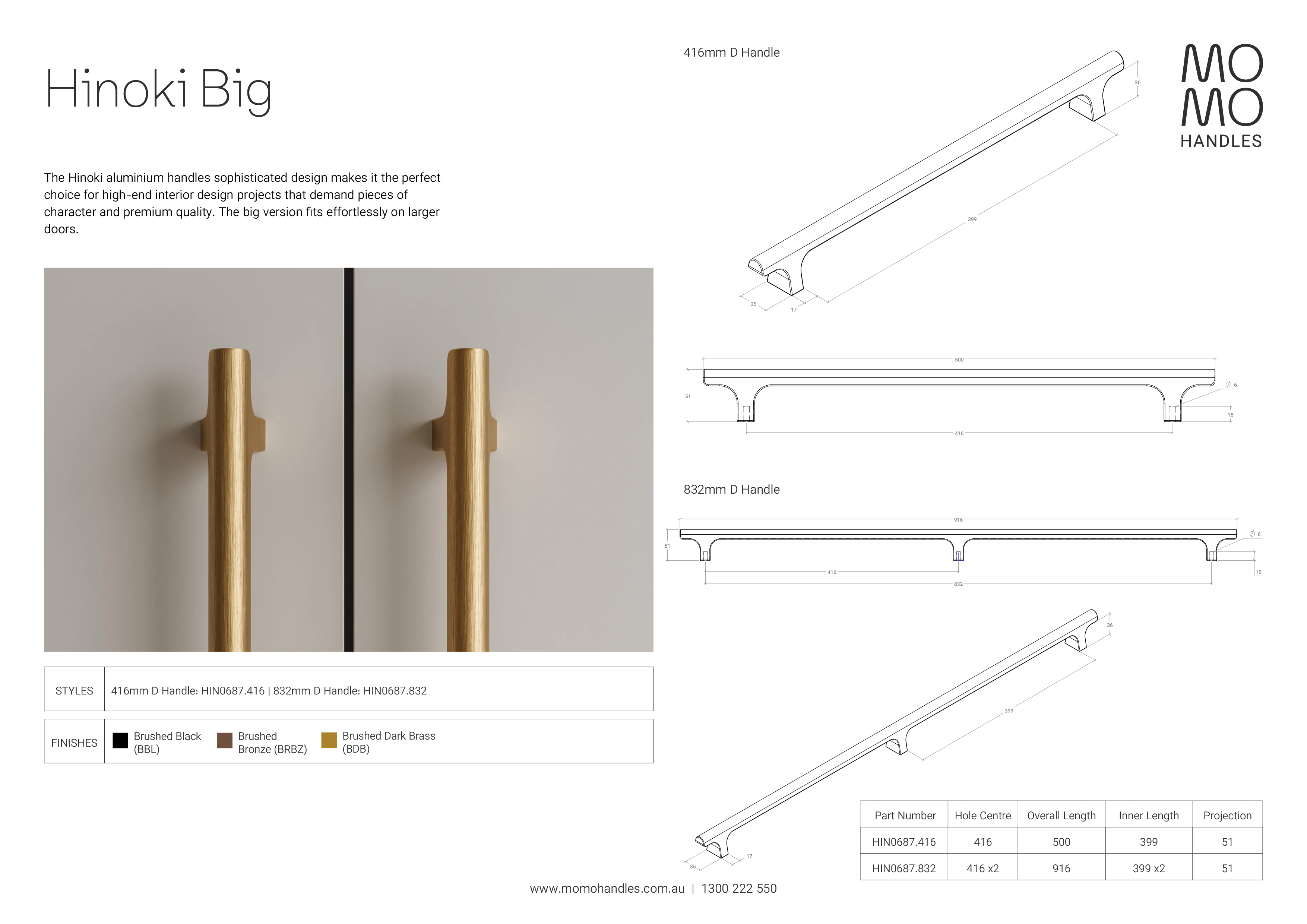 Momo Hinoki Wood Big D