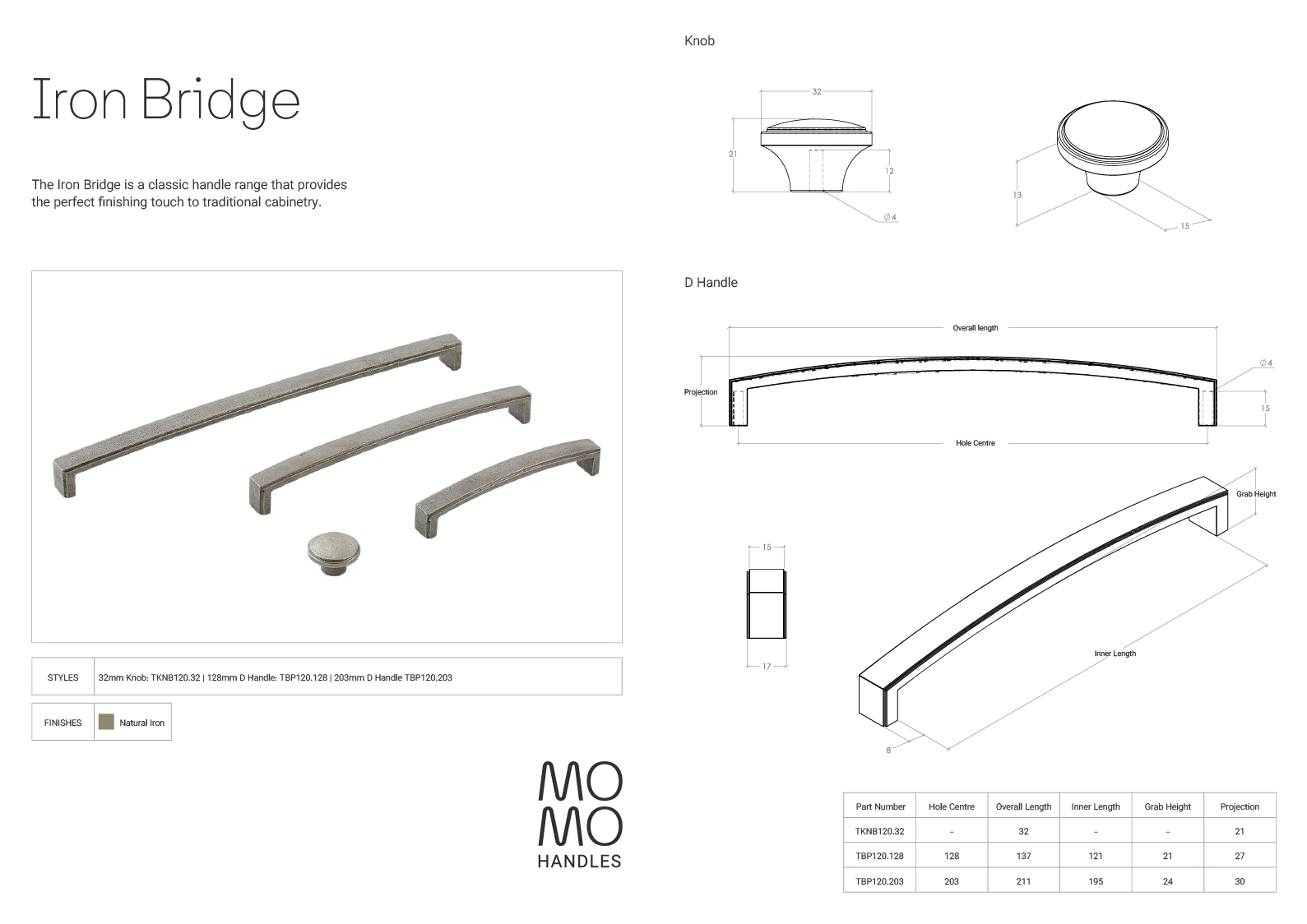 Momo Iron Bridge D Handle