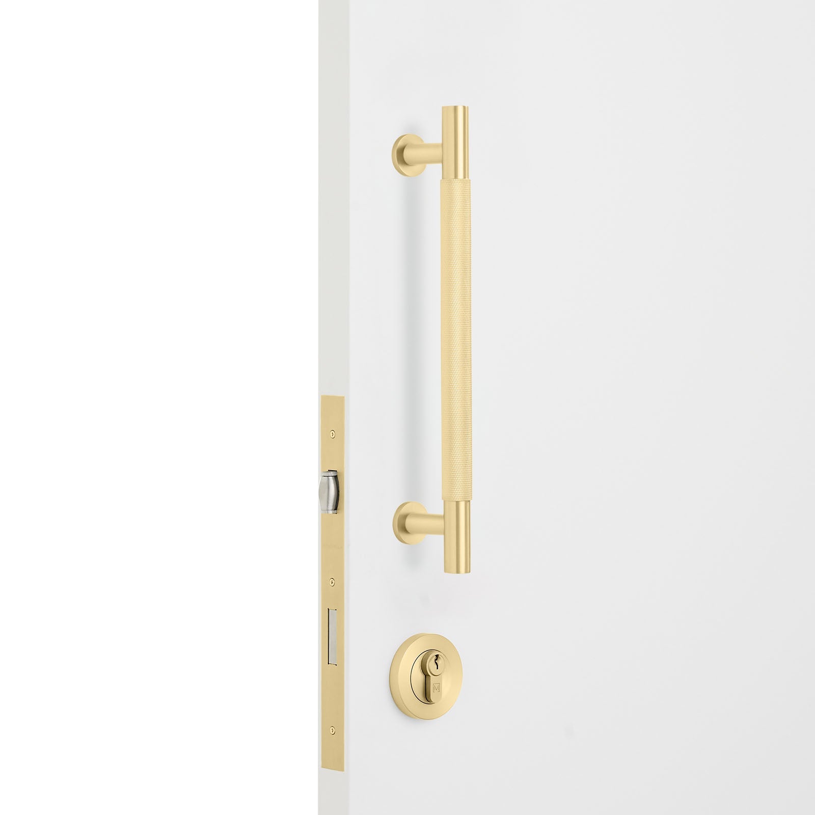 Satin Brass Roller Lock Kit - Charmian Pull