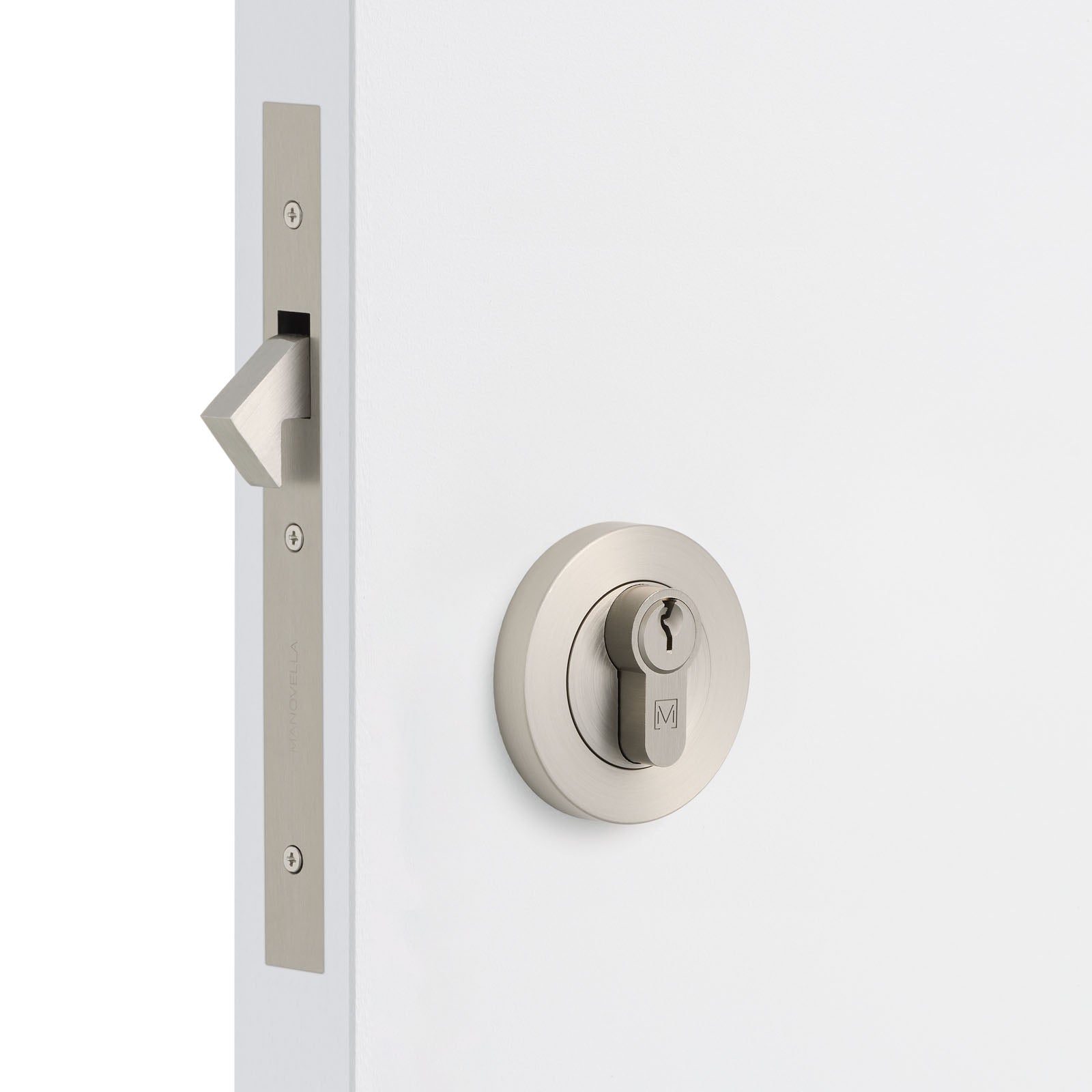 Brushed Nickel Sliding Door Lock Kit