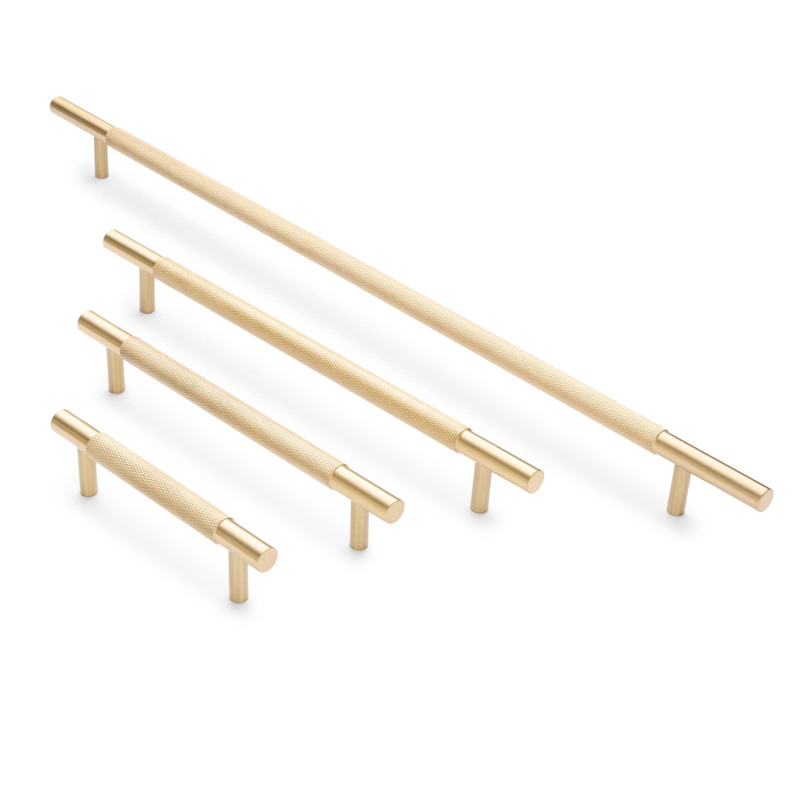 Brushed Brass Knurled Drawer Pull - Charmian