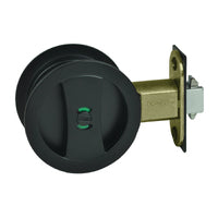 NIDUS CAVITY SLIDING DOOR LOCK ROUND PRIVACY SET MATT BLACK CSC-PRI-RD-BLV