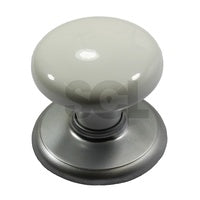 CORONA WARDROBE KNOB WHITE WITH SATIN