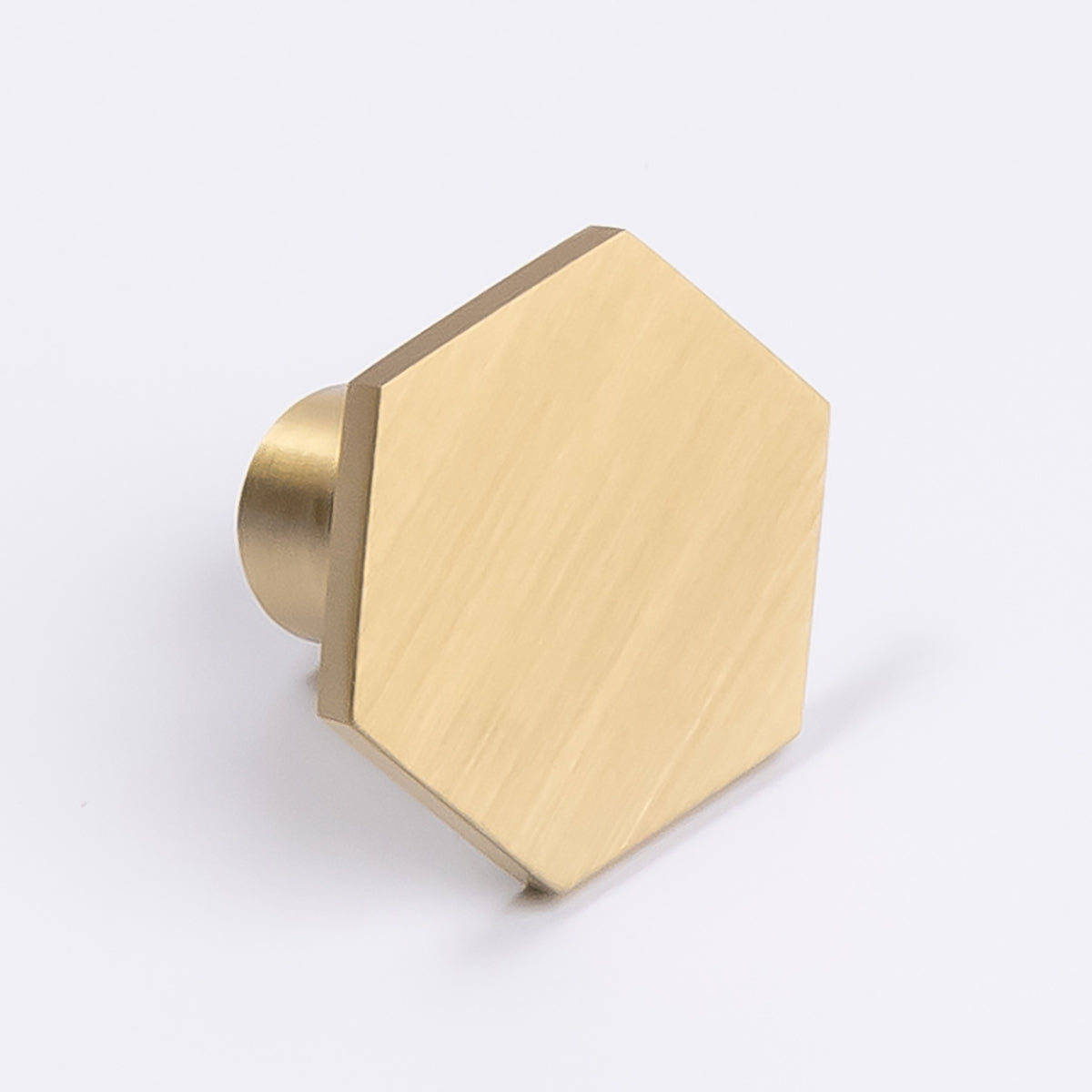 Brushed Brass Hexagonal Cabinet Knob - Rosalind