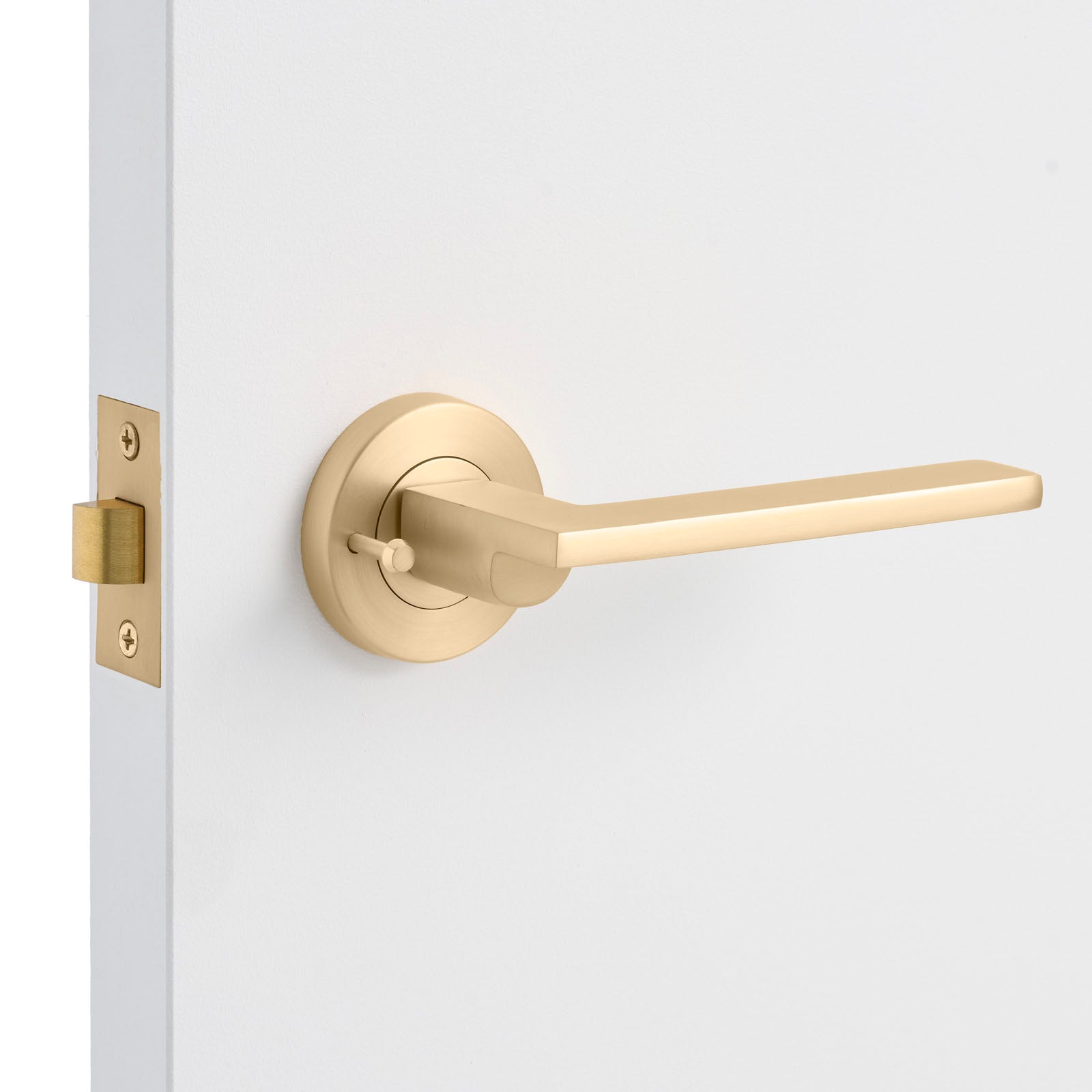 Satin Brass Privacy Door Handle - Hamilton
