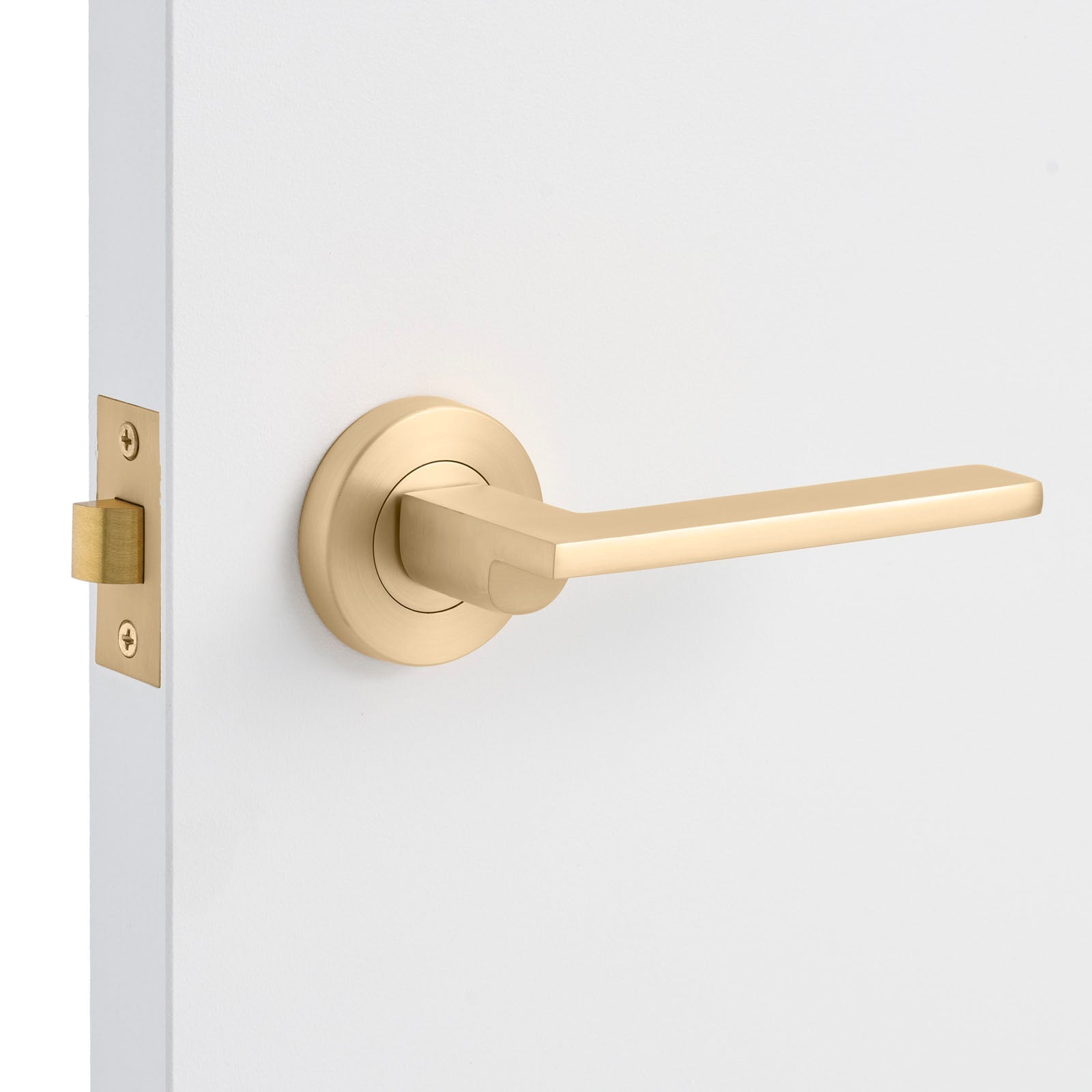 Satin Brass Passage Door Handle - Hamilton