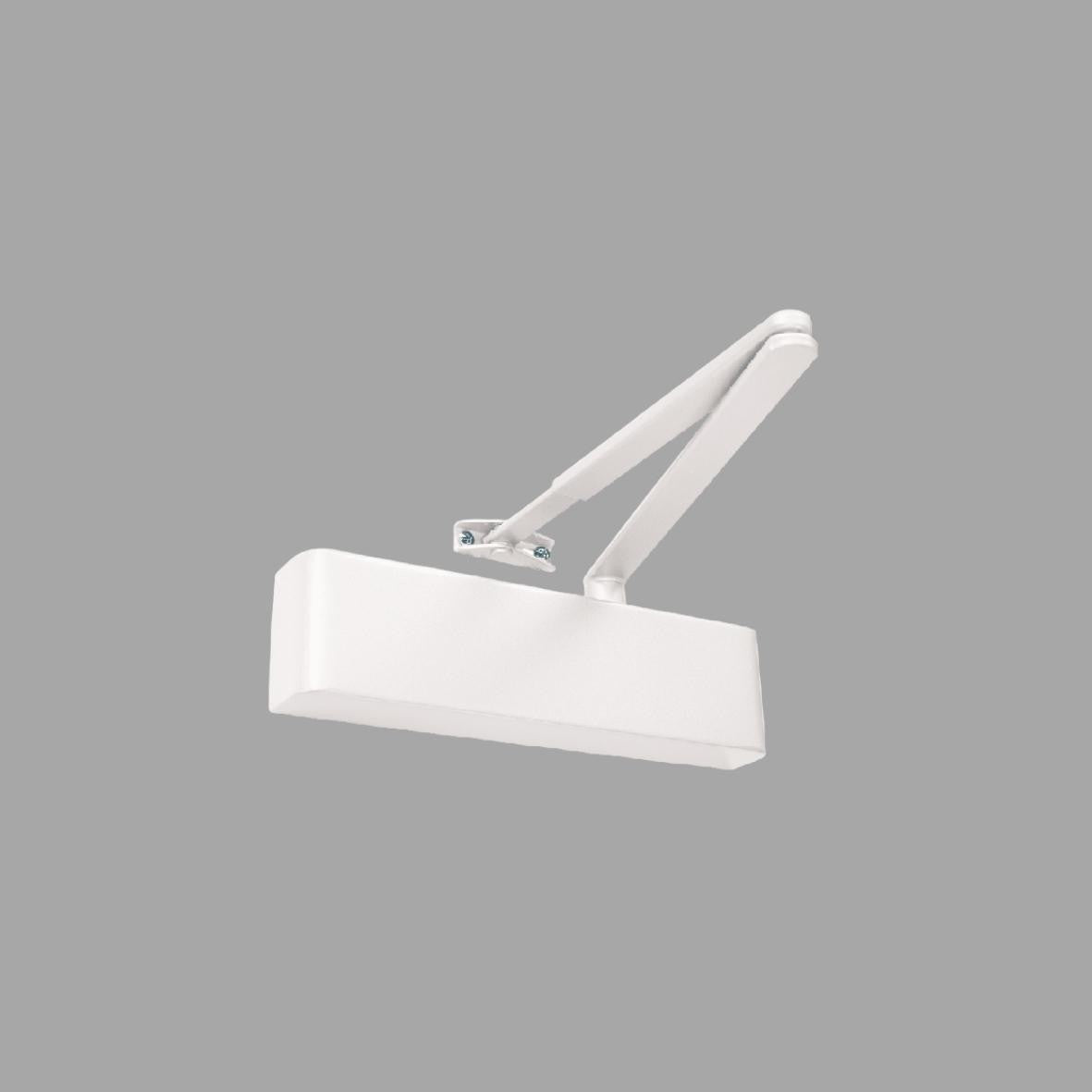 TS9205 Architectural Door Closer - White (EN2-5) - TS.9205.SRFB - Combined Unit with flat bar armset, semi-radius cover & parallel arm bracket