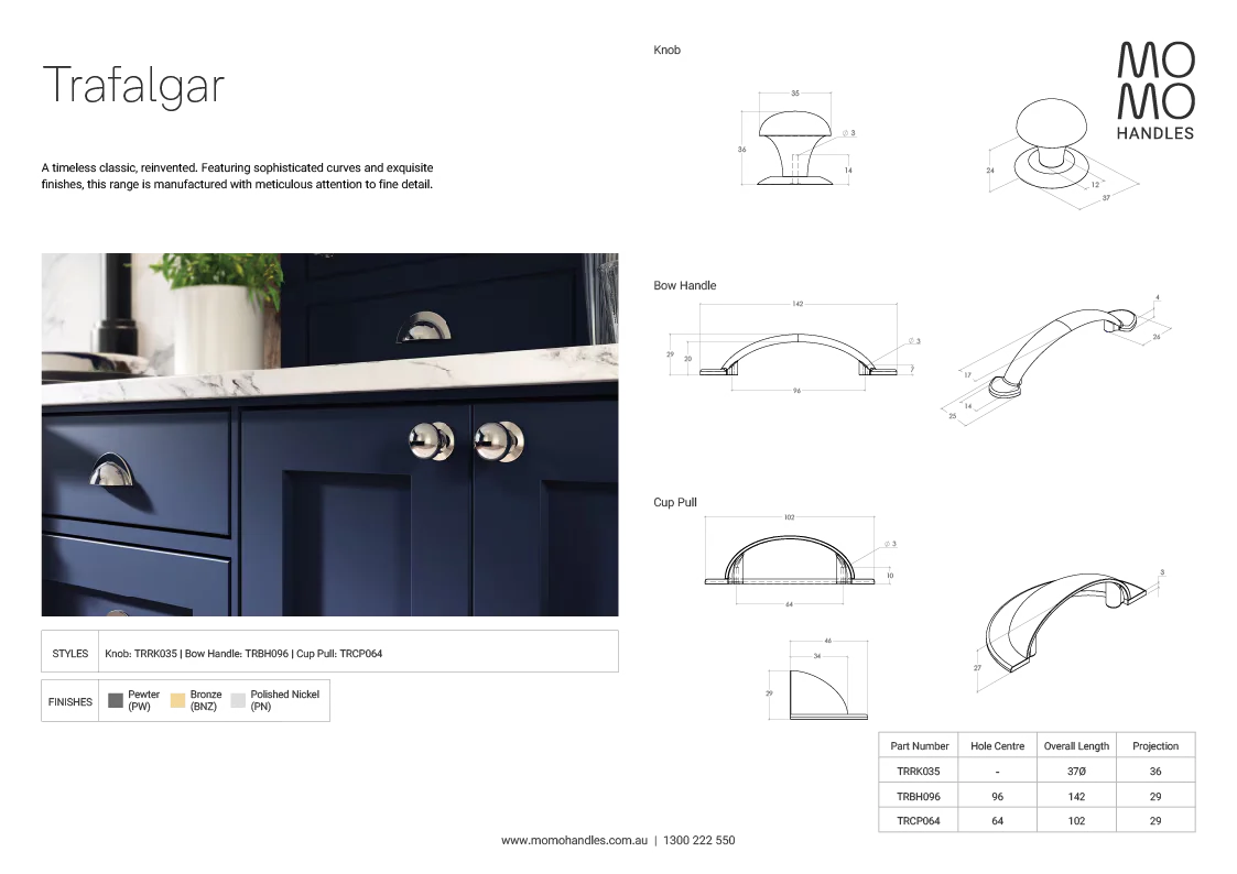 Momo Trafalgar Round Knob 37mm