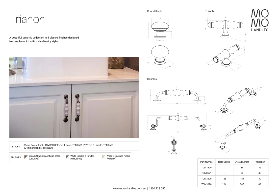 Momo Trianon Round Knob 35mm