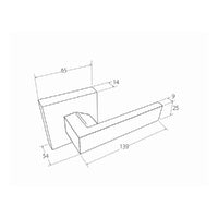 TRIDENT DOOR HANDLE LEVER ON SQUARE ROSE PASSAGE SET