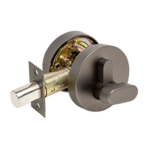 TRIAD ROUND SLIMLINE SINGLE DEADBOLT KEY/TURN GRAPHITE NICKEL