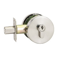 TRIAD ROUND SLIMLINE DOUBLE DEADBOLT KEY/KEY BRUSHED NICKEL