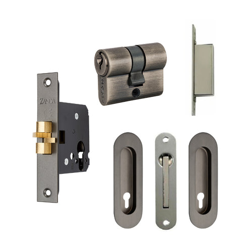 OVAL STYLE SLIDING DOOR EURO LOCK KIT