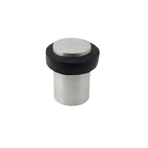 ROUND DOOR STOP ALUMINIUM FLOOR MOUNT BRUSHED NICKEL