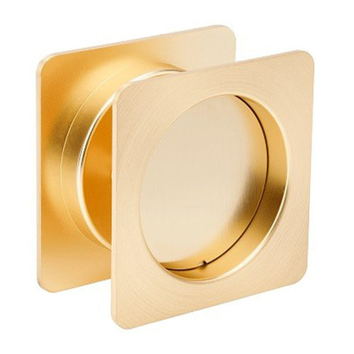 SQUARE CAVITY SLIDER PASSAGE SET SATIN BRASS