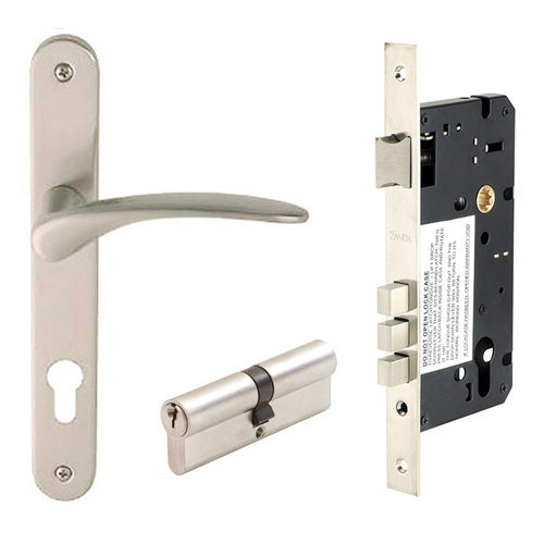 APOLLO LONGPLATE DOOR LEVER HANDLE ENTRANCE SET