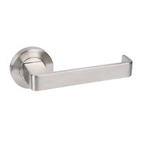MEILANI DOOR LEVER HANDLE ON ROUND ROSE DISABLED COMPLIANT LEVERSET STAINLESS STEEL