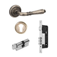 BALMAIN DOOR LEVER HANDLE ON ROUND ROSE ENTRANCE SET