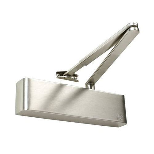 DOOR CLOSER COMBINED UNIT FLAT BAR ARMSET SATIN NICKEL TS.