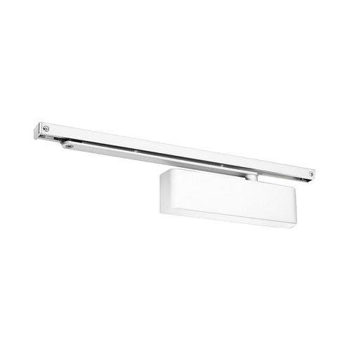 DOOR CLOSER COMBINED UNIT SLIDE ARMSET MATT WHITE TS.