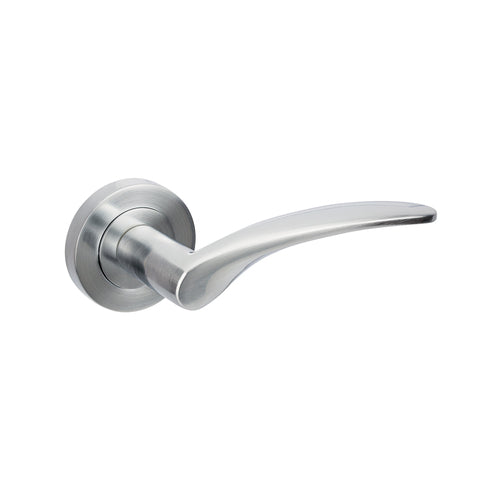 APOLLO DOOR HANDLE ENTRANCE LEVER SET SATIN CHROME