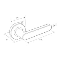 DUKE DOOR LEVER HANDLE ON ROUND ROSE GRAPHITE NICKEL