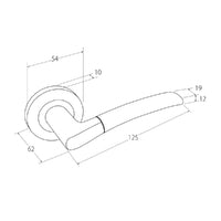 LUXE DOOR LEVER HANDLE ON ROUND ROSE BRUSHED NICKEL/CHROME PLATE