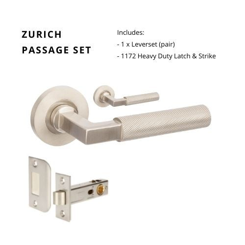Zurich Knurled Passage Set, Includes 1172 Latch