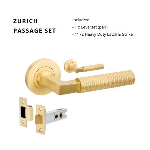 Zurich Knurled Passage Set, Includes 1172 Latch