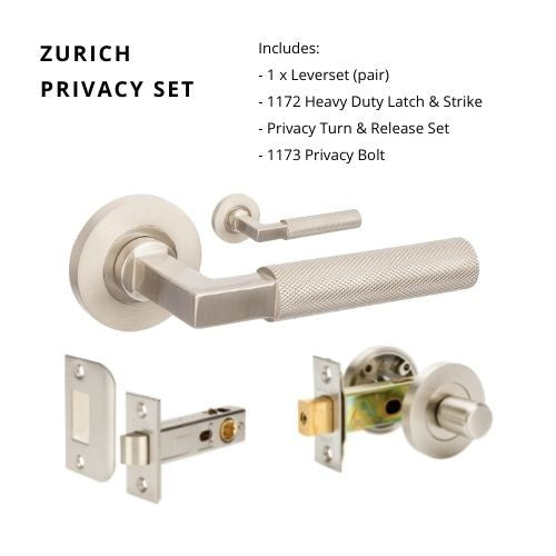 Zurich Knurled Privacy Set, includes 1172 & 9348 privacy kit