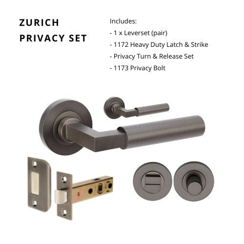 Zurich Knurled Privacy Set, includes 1172 & 9348 privacy kit