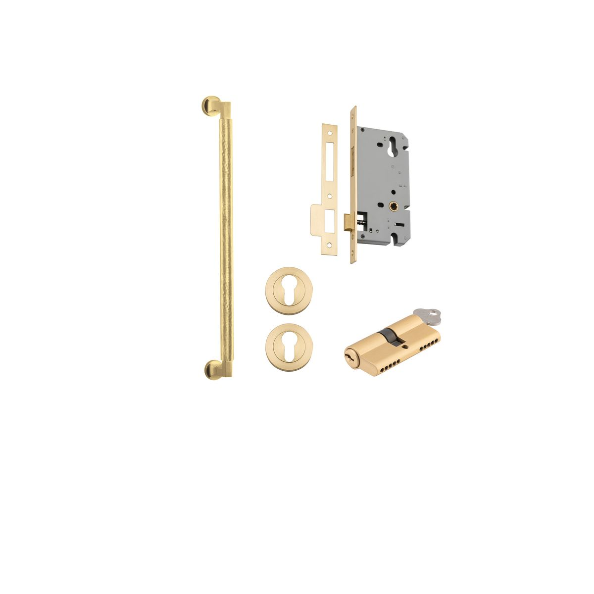 Brunswick Pull Handle - 450mm Entrance Kit with Separate High Security Double Cylinder Lock