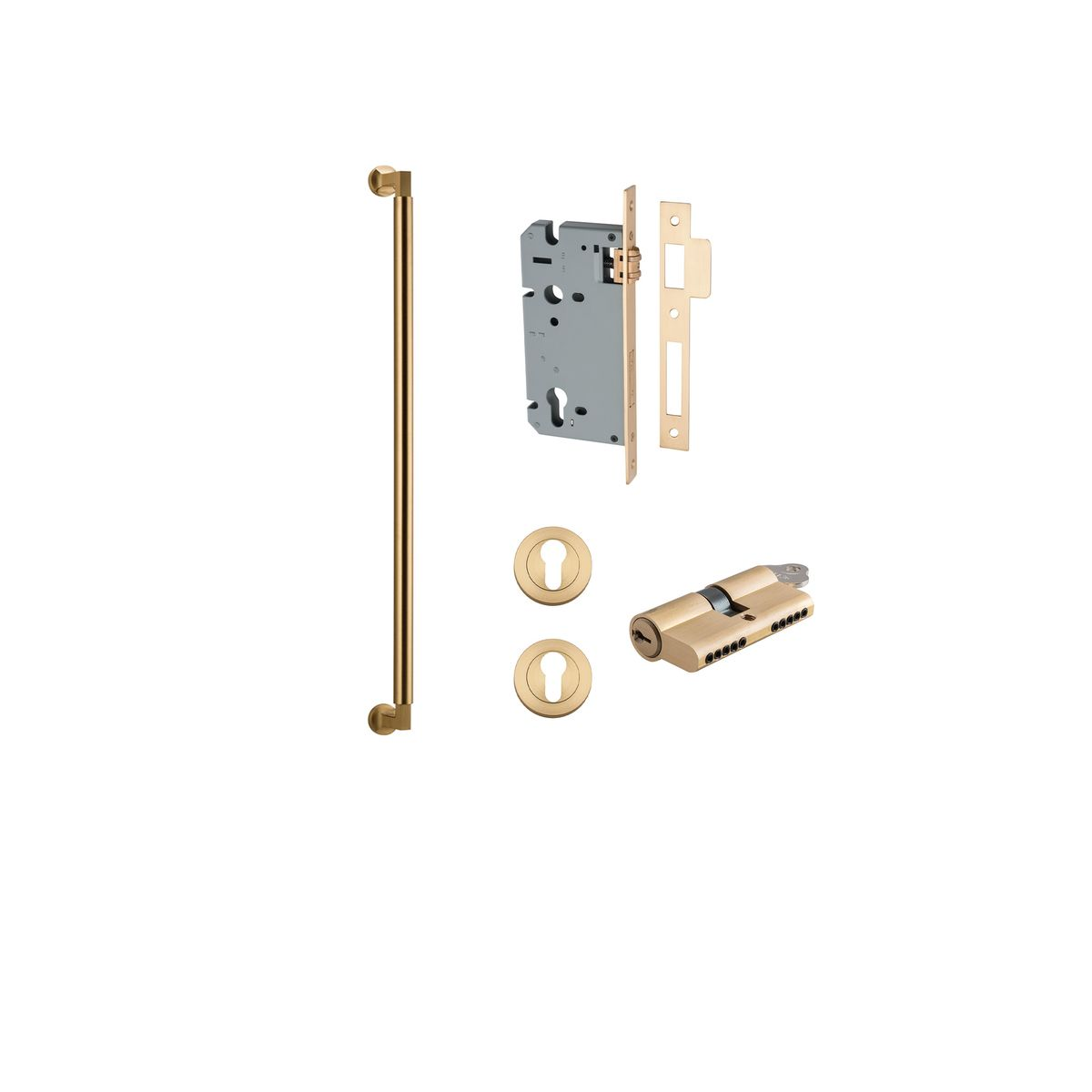 Berlin Pull Handle - 600mm Entrance Kit with Separate High Security Double Cylinder Lock