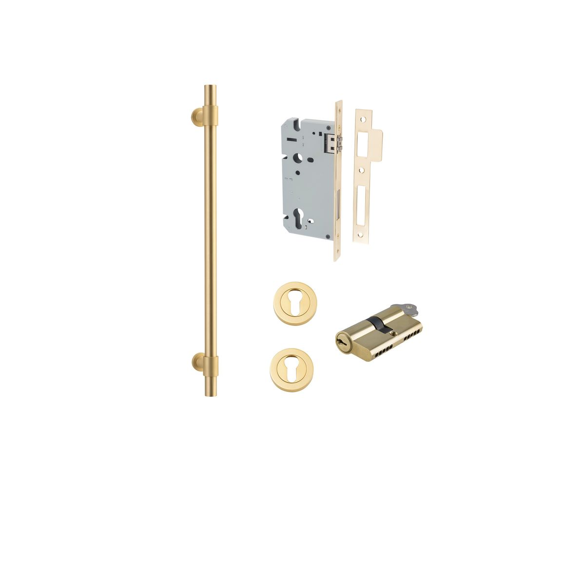 Helsinki Pull Handle at 450mm Entrance Kit with Separate High Security Double Cylinder Lock